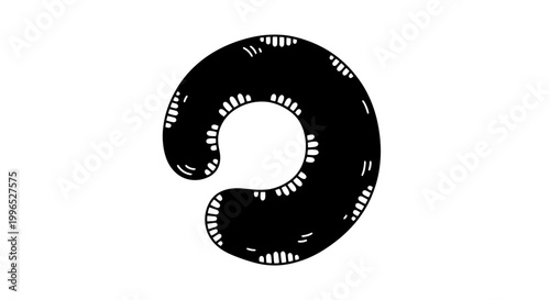 Black Donut with White Sprinkles Top.