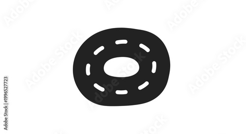Black Rubber Gasket with Cutouts and Hole.