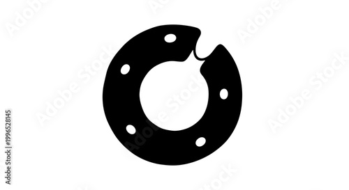 Black Metal Broken Gasket or Washer.