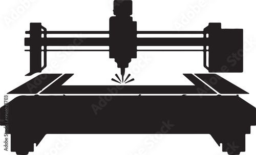 Industrial Laser Cutting Machine Icon for CNC Precision Metal and Material Fabrication