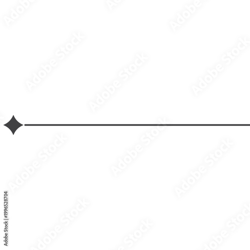 Aesthetic decorative line element with a star accent on the left for subtle visual emphasis and design enhancement