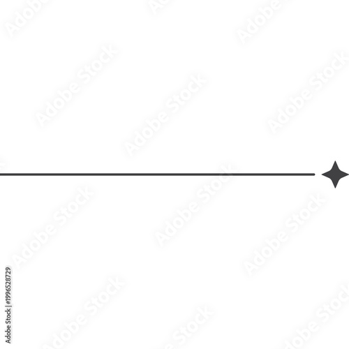 Billede på lærred Elegant aesthetic horizontal dividing line with a sparkling star accent, perfect