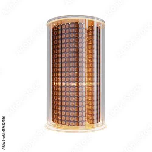 cylindrical object with unique design isolated illustration on transparent background