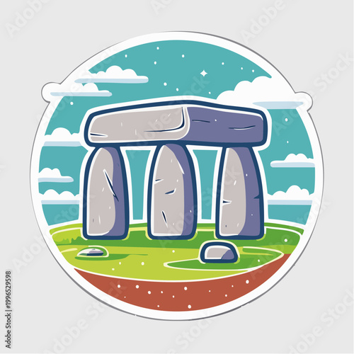 Stylized Illustration of Stonehenge