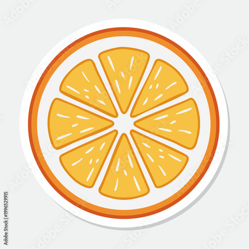 Stylized illustration of a sliced orange