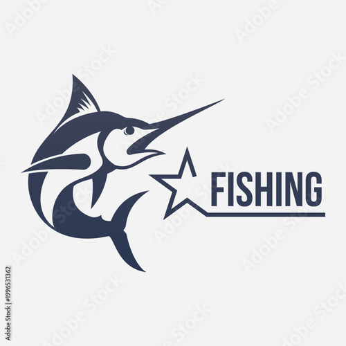 Tableau sur toile Blue Marlin Logo Design Inspiration
