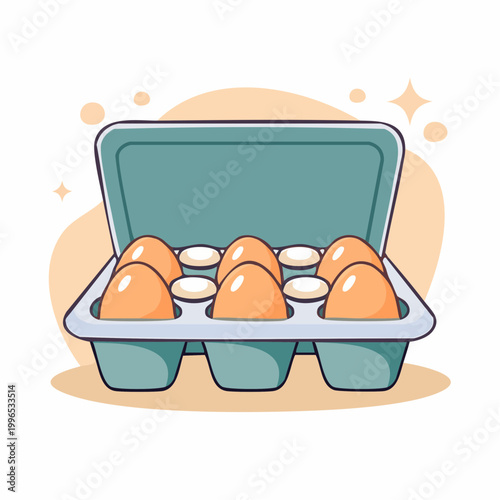 Carton of Eggs Illustration