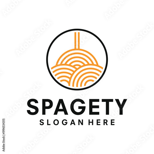spaghetti logo design template vector illustration