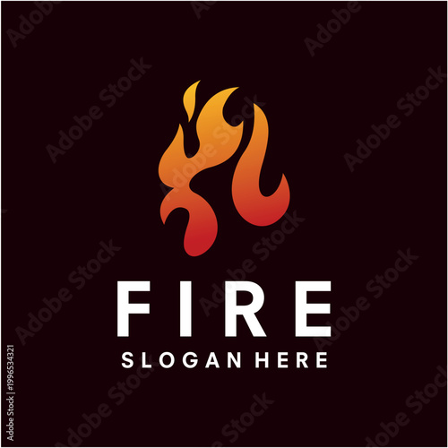 Fire Icon logo vector template illustration