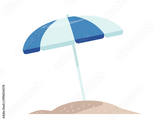 ビーチパラソルのイラスト：夏の海・海水浴のレジャー用アイコン / Beach Parasol Illustration