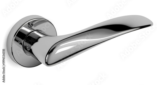 Chrome door handle with transparent background