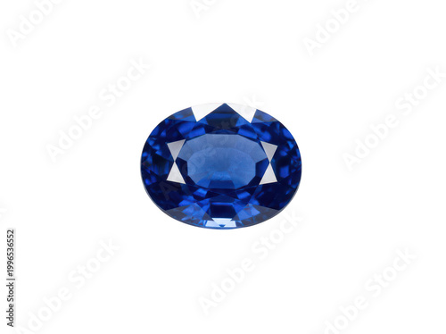 Фотография Brilliant oval-cut royal blue sapphire gemstone shimmering with light reflection