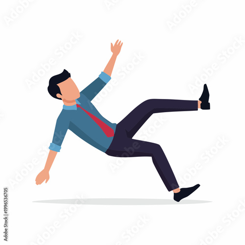 Businessman falling down