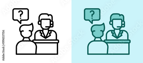 Customer Interaction whitegreen icon