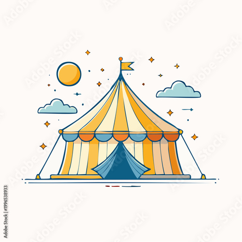 Colorful Circus Tent Illustration