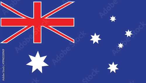 Australian flag vector illustration, official national flag of Australia with Southern Cross and Commonwealth Star, blue ensign graphic for patriotic events
