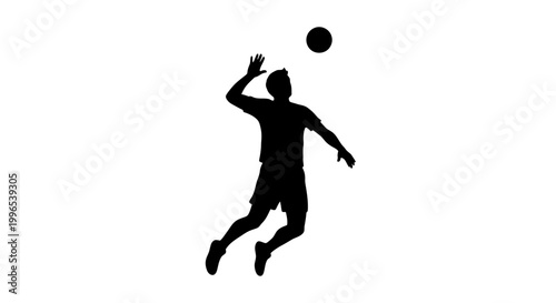 Silhouette of Man Playing Volleyball.