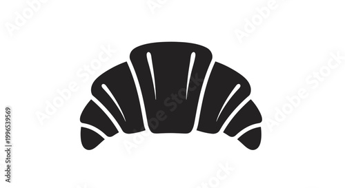 Black Silhouette of a Croissant.