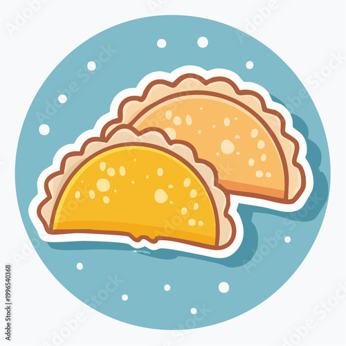 Cartoon illustration of two empanadas