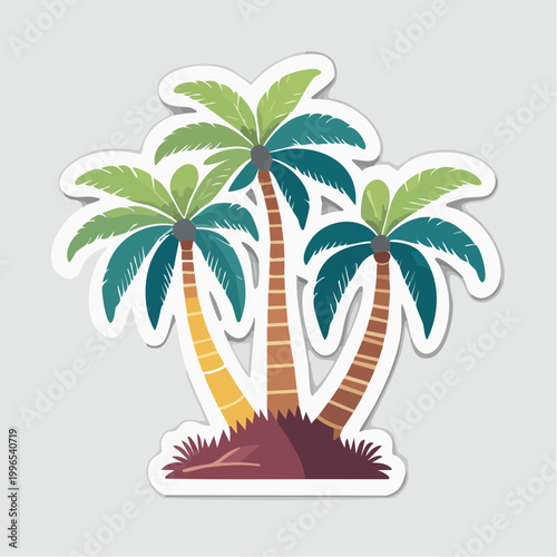 Stylized Illustration of Three Palm Trees