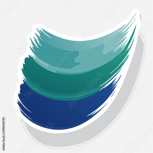 Abstract Brush Strokes in Blue and Teal Gradient