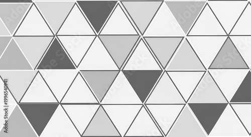 Geometric pattern of gray and white triangles with dark borders abstract background design