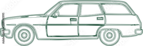 Station wagon car icon displays a classic vehicle side.
