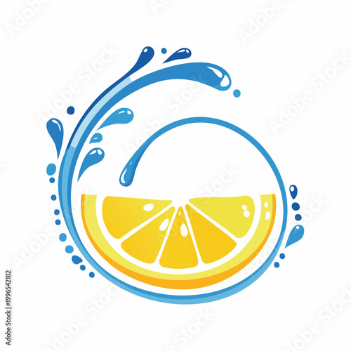 Lemon Slice with Water Splash