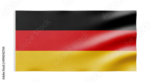 Free Download Waving German Flag with Black, Red, and Gold Stripes on White Background - GFXLoad