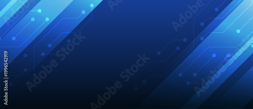 Hi Tech Computer Digital Technology Background. Technology Communication With Neon Glowing Circuit Board.