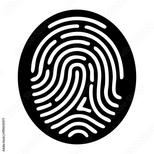 Black and white fingerprint icon