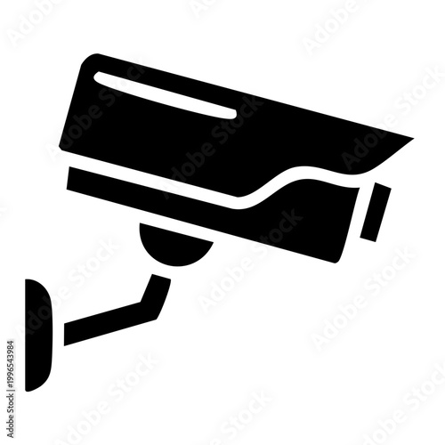 Black and white security camera surveillance icon