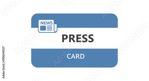 Blue Press Card Icon News.