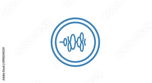 Blue sound wave symbol icon.