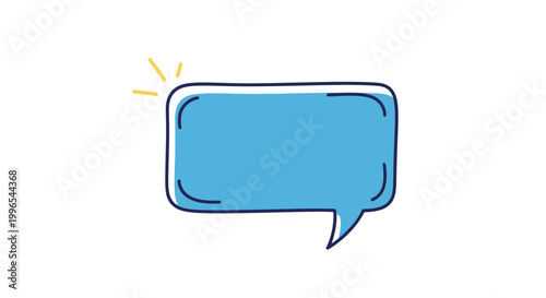 Blue Speech Bubble Icon.