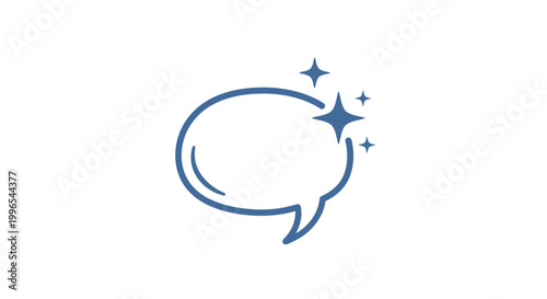 Blue Speech Bubble Icon.