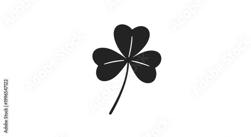 Foto Black Four Leaf Clover Illustration Isolated.