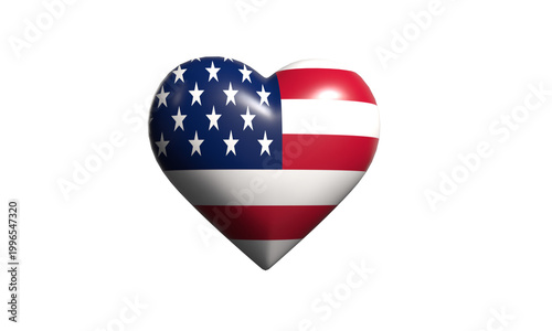 Love heart shape us usa united state america flag us independence day happy 4th fourth july month national country memorial day love heart shape democracy symbol sign object banner love heart shape  