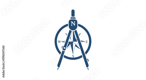 Compass with Navigation Instrument and Direction.