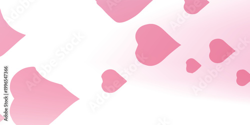 Pink hearts on white background romantic and lovely design for various occasions.