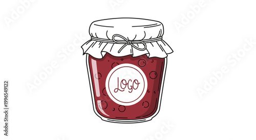 Jar of Red Jam Product.