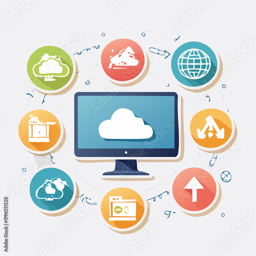 Cloud Computing and Data Storage Icons
