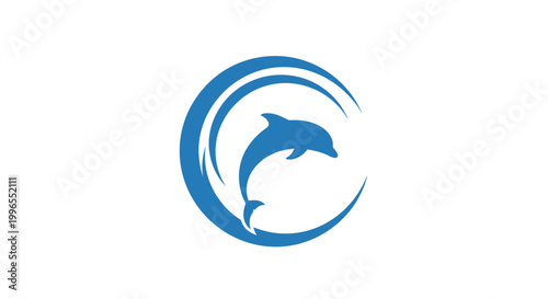 Dolphin jumping out of wave.