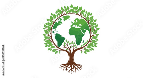 Earth Globe Tree Environment Concept.