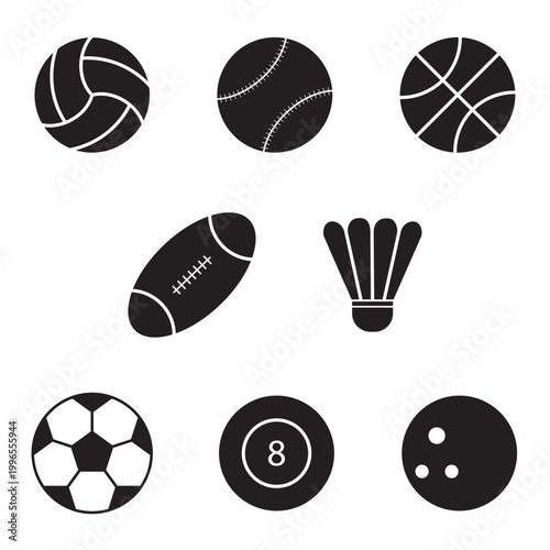 sports ball equipment sheet flat icon vector