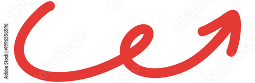 くるっと回る赤ペン風の強調や注目に使えるゆるい手書きの矢印