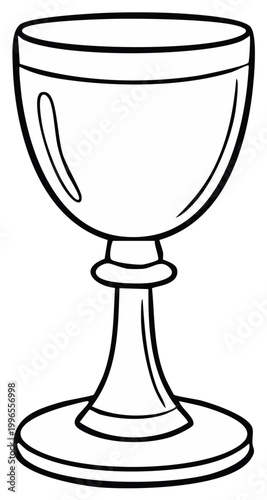 Elegant Goblet Line Art A Simple Outline of a Chalice or Wine Glass