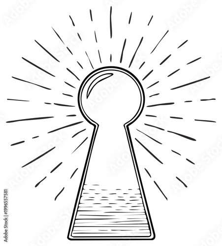 Glowing Keyhole Icon Symbolizing Mystery Access Unlock Success Opportunity