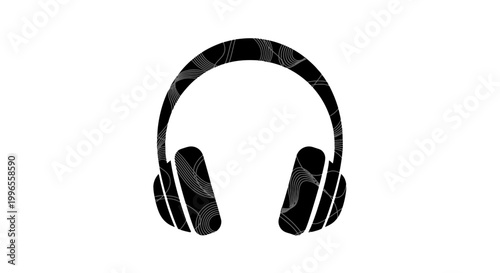 Black Headphones with White Accents.