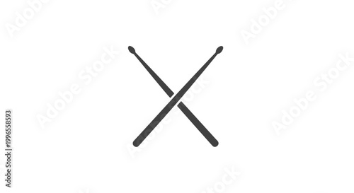 Crossed Drumsticks on White Background.